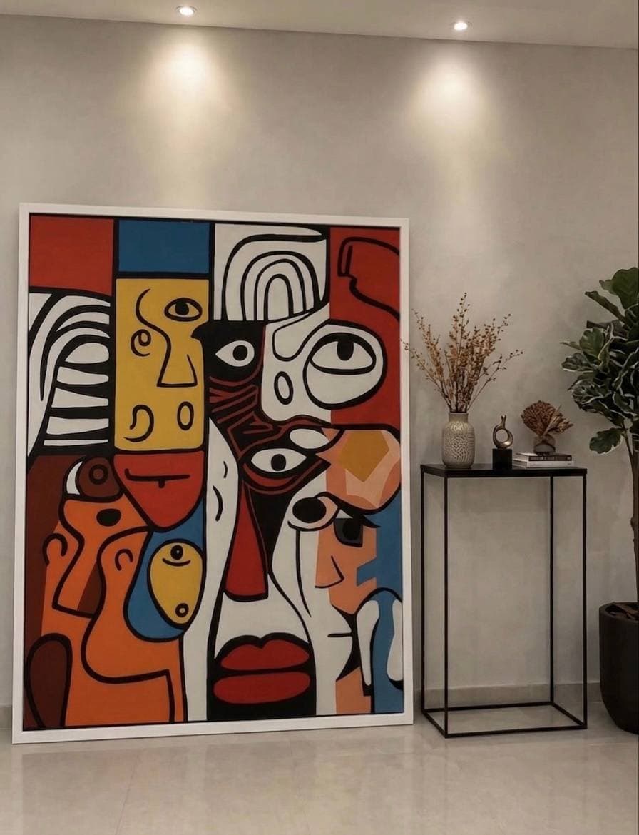 Faces in Fragments, Mixed media, large format by Soha Fazeli