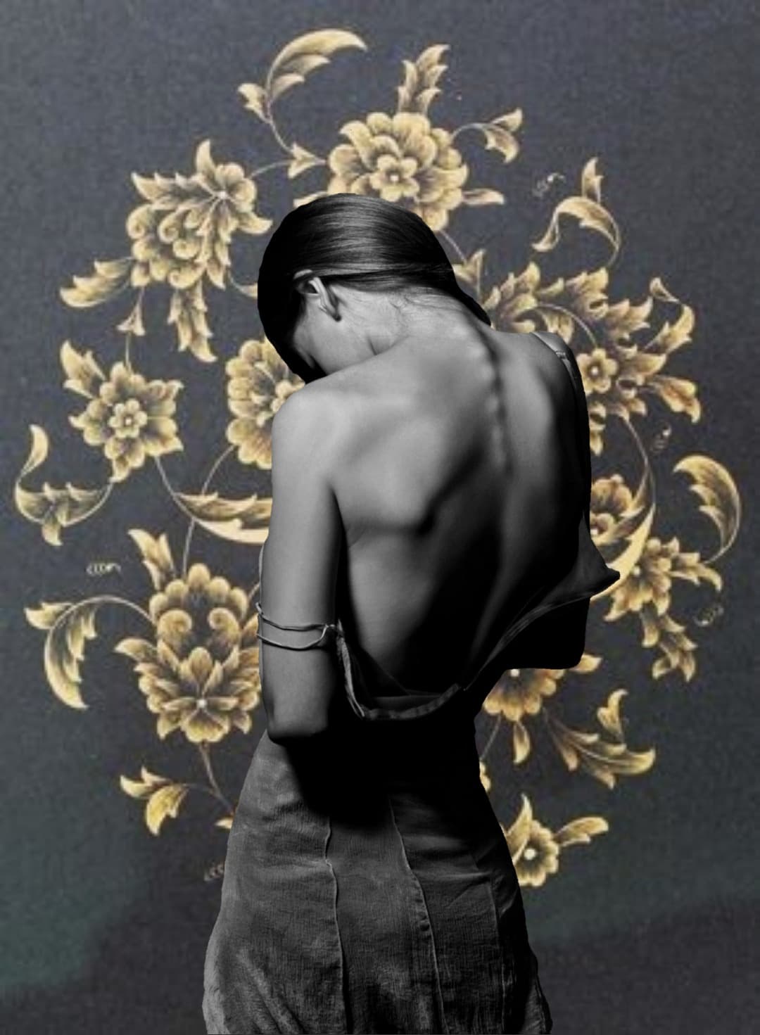 First Love, Mixed media, gold leaf by Soha Fazeli