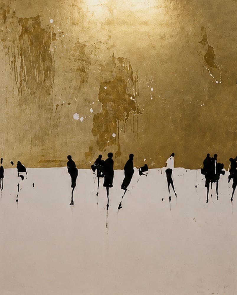 Luxe in Motion, Gold leaf and acrylic by Soha Fazeli